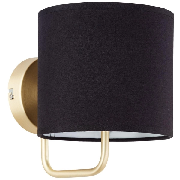 Kinkiet nad łóżko Clarie 94949/78 z abażurem mosiądz czarny