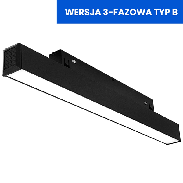 Lampa liniowa do magnetycznych szyn 3-fazowych 806 Domeno LED 12W 4000K czarna