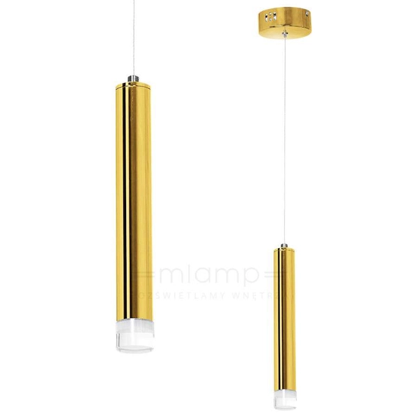 LAMPA wisząca GOLDIE ML5713 Milagro metalowa OPRAWA tuba LED 5W 4000K zwis okrągły złoty