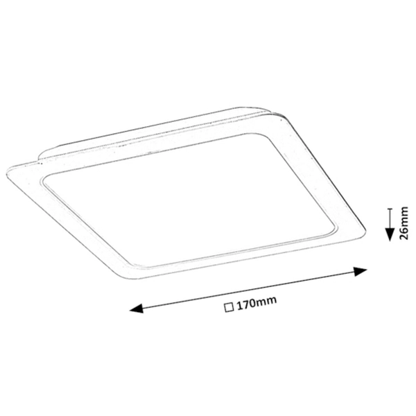 Plafon lampa kwadratowa Shaun 3169 LED 18W 4000K sufitowa do holu biała