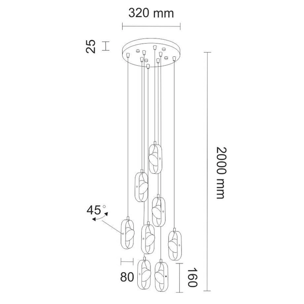 Industrialna LAMPA wisząca FUROKU 7952 Shilo regulowana OPRAWA metalowe reflektorki LED 36W 3000K zwis czarne