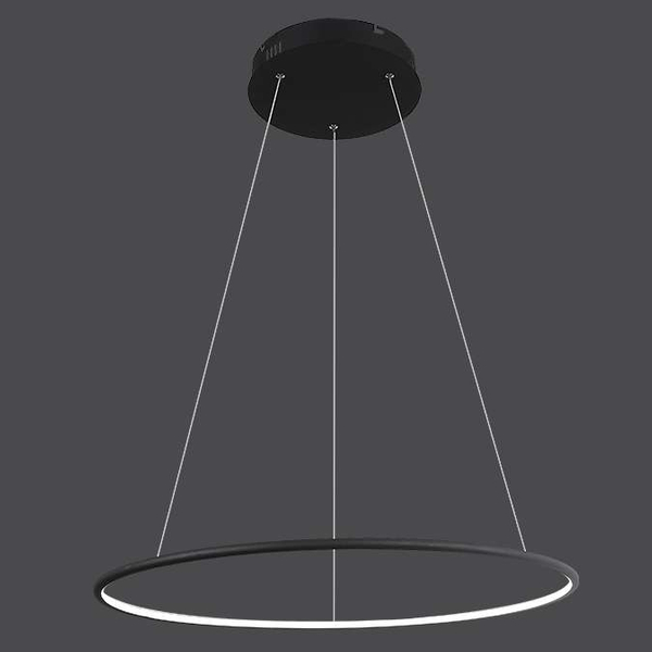 LAMPA wisząca MDECO SLIM/000012/4000/B okrągła OPRAWA metalowa LED 43W 4000K zwis pierścień ring czarny