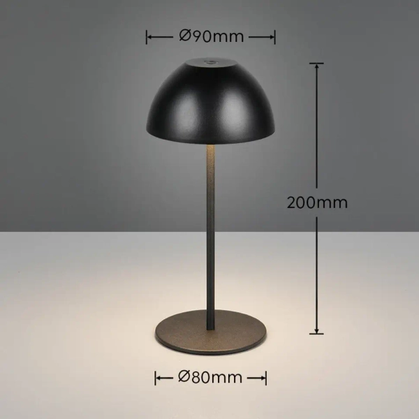 Stołowa lampka bezprzewodowa ORTIZ R55601132 LED 2W 3000K IP44 czarny