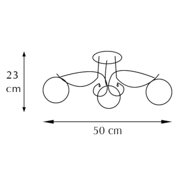 Klasyczna lampa sufitowa 8964/3 21QG kryształki mosiądz