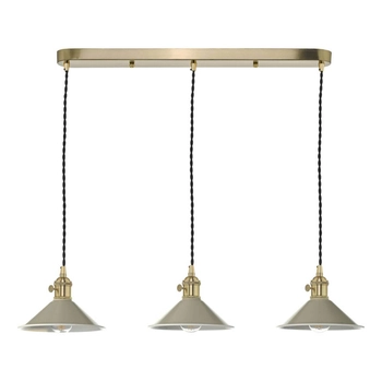 Vintage lampa wisząca do pokoju Hadano HAD3640-06 Dar Lighting mosiądz szara