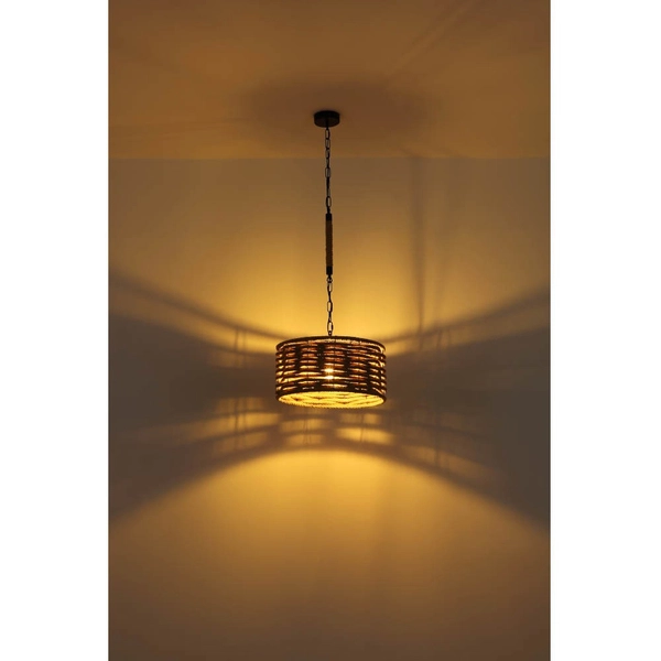 Okrągła LAMPA wisząca HALIA 15679H1 Globo marynistyczny do salonu beżowy