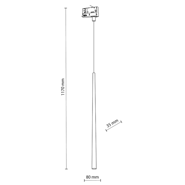 Trójobwodowa lampa wisząca szynowa sopel Tracer 6028 TK Lighting czarna