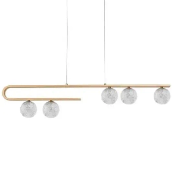 Złota lampa wisząca Pasto kryształowe kule do salonu