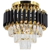 Salonowy plafon nad stół Toledo 6260/4B TR BL kryształowy złoty czarny