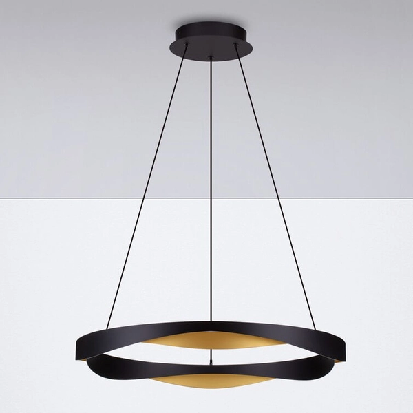 Wisząca lampa do jadalni PATAPO LE44460 LED 53W 3000K ring czarna złota