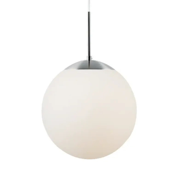 Kulista lampa wisząca do salonu CAFE 39553001 szklana biały srebrny