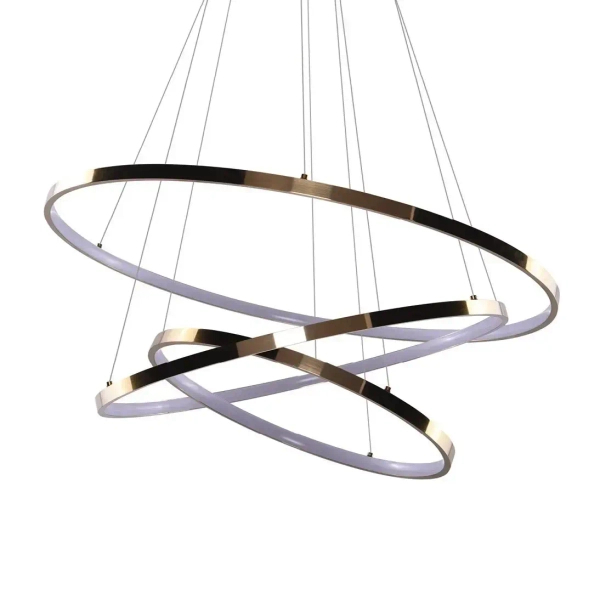 Nowoczesna lampa wisząca Wheel LED 80W 3000K metalowa złota