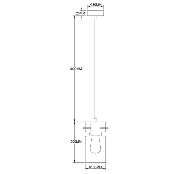 Sypialniana lampa wisząca Nivio LP-2811/1P AM szklana przydymiona czarna