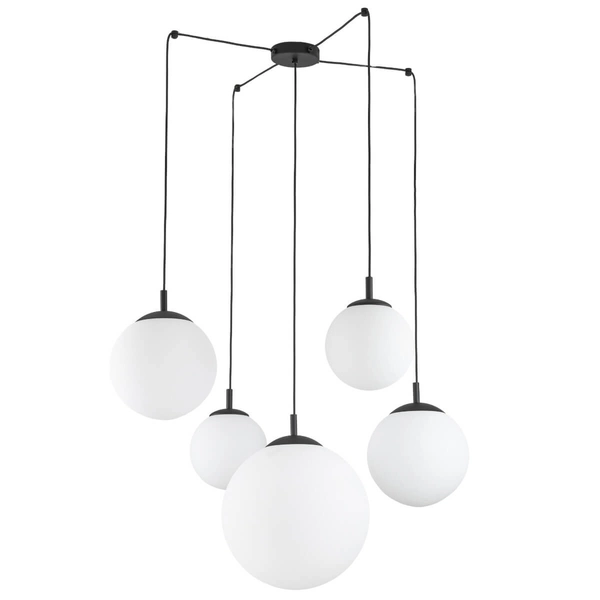 Lampa wisząca do kuchni Esme 4791 pająk kaskada balls czarna biała