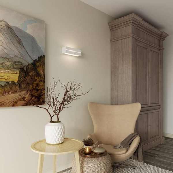 Kinkiet LAMPA ścienna SL.0231 ceramiczna OPRAWA prostokątna belka przyścienna biała