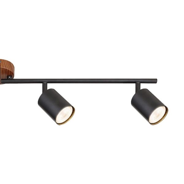 Ruchoma lampa sufitowa Edmund 5298 natynkowa do przedpokoju czarna drewno