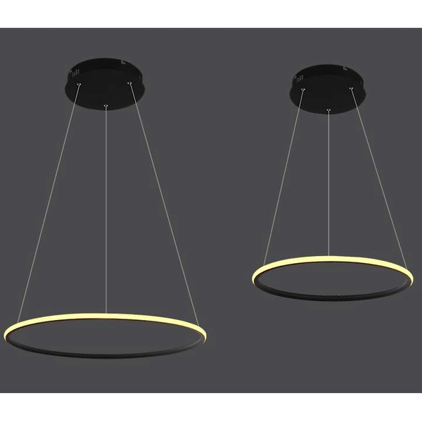 Wisząca LAMPA biurowa SLIM/000053/4000/B MDECO metalowa OPRAWA zwis LED 40W 4000K okrągły czarny