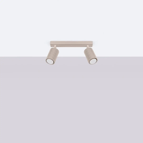 Ryflowana lampa sufitowa KARBON SL.1763 podwójna tuba kaszmirowa