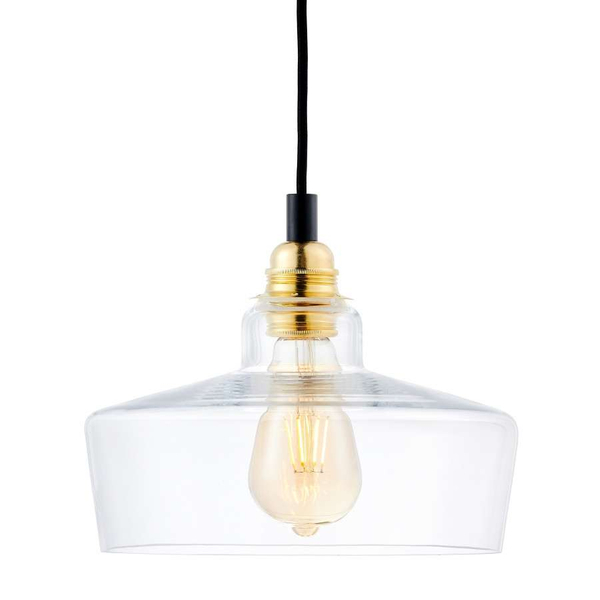 Skandynawska LAMPA wisząca LONGIS 10875305 Kaspa szklana OPRAWA loftowy ZWIS kaskada złota przezroczysta czarna