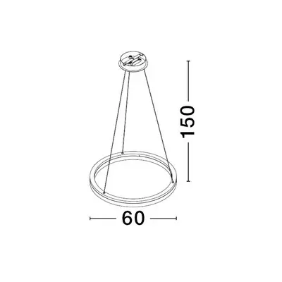 Wisząca lampa pierścieniowa ESTARIO LE45395 LED 25W 3000K ring czarny
