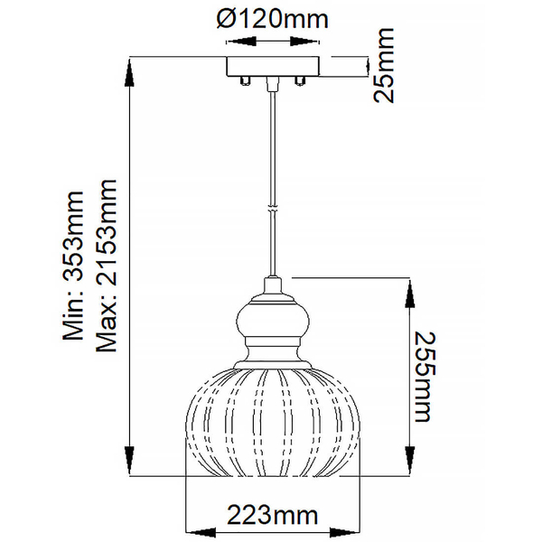 Lampa wisząca nad wyspę Riviera KL-RIVIERA-P-A retro szklana nikiel