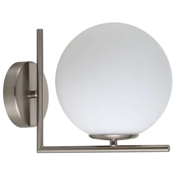 Ścienna LAMPA szklana CONDI MBM-7475/1 SN MDECO loftowa OPRAWA kinkiet kula ball satyna biała