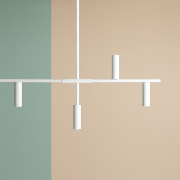 Podłużna lampa wisząca nad stół Trevo 1104T Aldex metalowe tuby białe