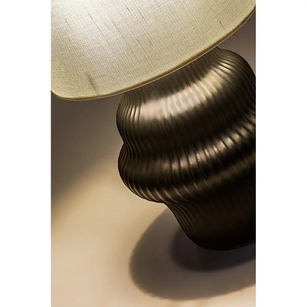 Stołowa lampa do salonu Glimo 74058 ceramiczna na stół czarny biały