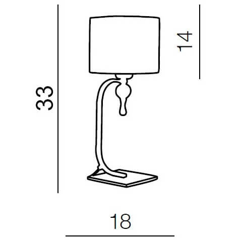 Stołowa lampa klasyczna Impress stojąca abażur biała chrom