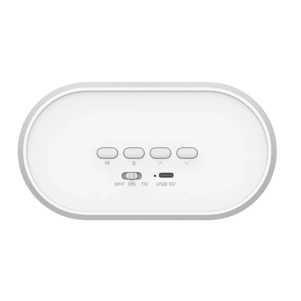 Dziecięca lampka nocna z budzikiem Bunny 328151 LED 1,2W 3000K biała szara