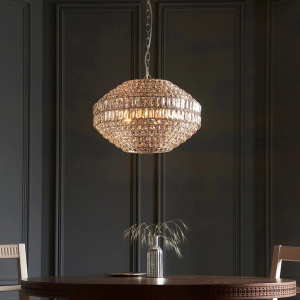 Wisząca lampa glamour L&-199155 crystal srebrny przezroczysty