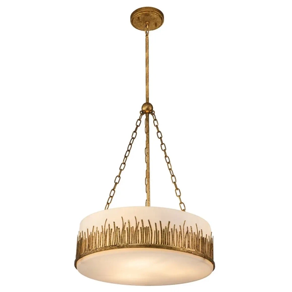 Lampa wisząca nad stół Sawgrass QN-SAWGRASS-3P-DG-O z łańcuchami złota