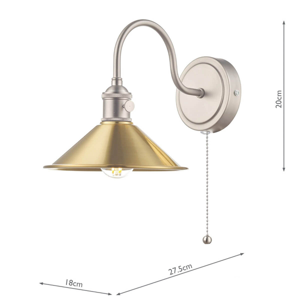 Antyczny kinkiet ścienny Hadano HAD0761-01 Dar Lighting mosiądz chrom