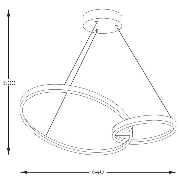 Wisząca lampa ring Rando 20002P-GD LED 36W 3000-6000K czarny złoty