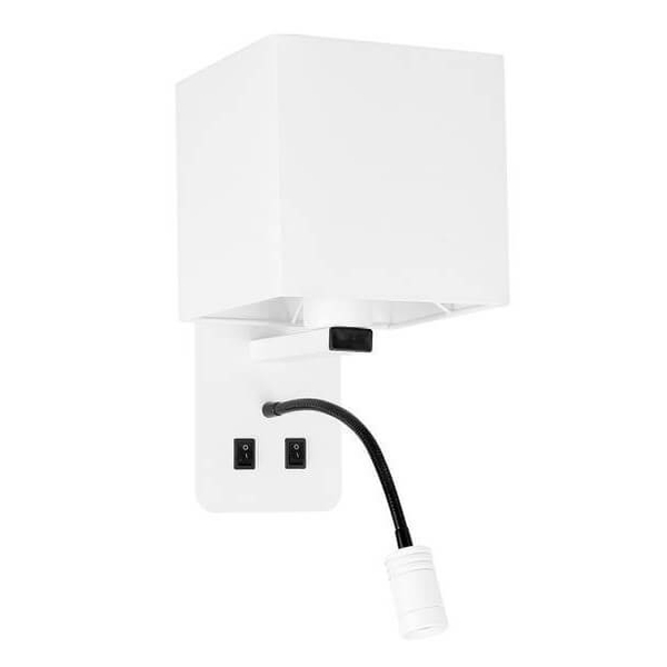 Kinkiet ścienny z lampką Magnum 21-75666 LED 40W+LED 3W 3200K biały