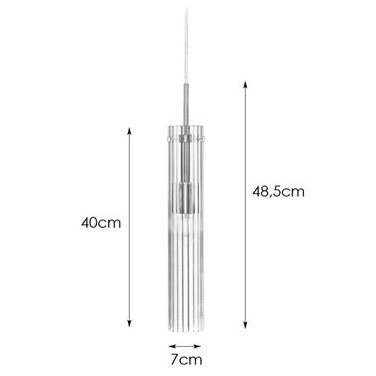 Loftowa LAMPA wisząca TUBO 108112 Markslojd szklana OPRAWA tuba zwis stal przezroczysty