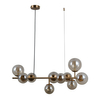 Loftowa LAMPA wisząca FRONTERA PND-40423-10A Italux modernistyczna OPRAWA zwis szklane kule mosiądz bursztynowe
