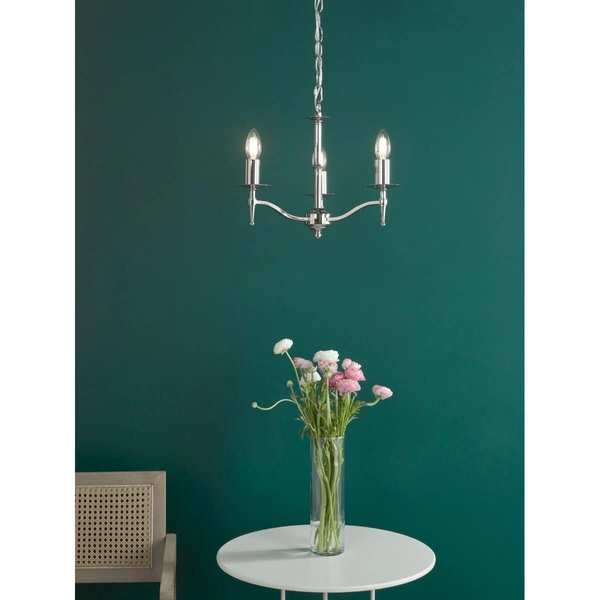 Potrójna lampa wisząca Marble MAR5338-EH Dar Lighting do kuchni na łańcuchu srebrna