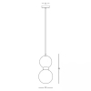 Marmurowa wisząca lampa 23241 kula biała mosiądz czarny
