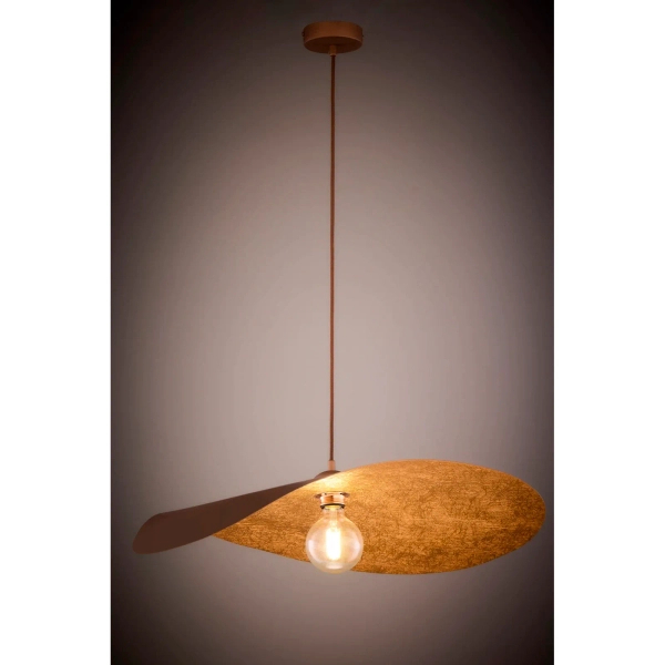Falowana lampa wisząca LEAF brązowa miedziana 1xE27 nad wyspę 41920