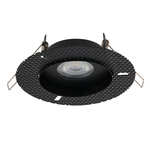 Schodowa lampa czarna Echo 8372 okrągły wpust punktowy metalowy