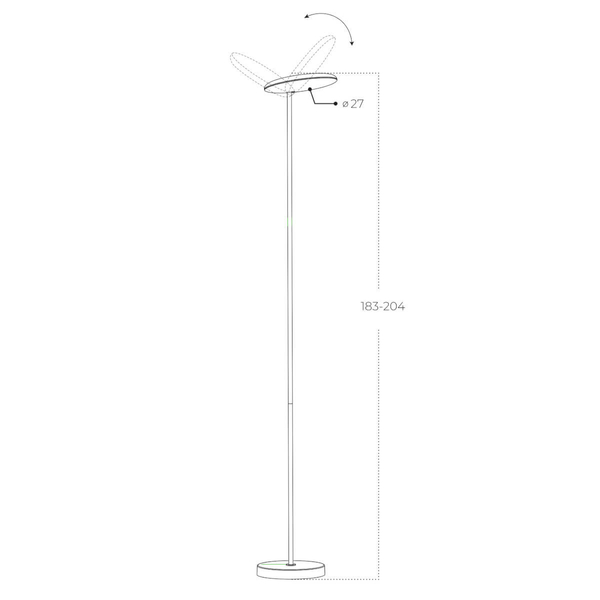 Ledowa lampa podłogowa CARPA AZ6307 Azzardo ściemnialna złota