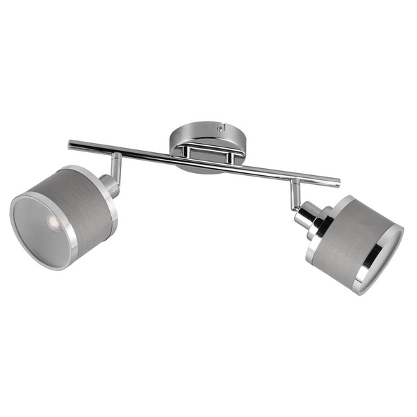 Materiałowa lampa sufitowa Arosa 812100206 do pokoju srebrna chrom