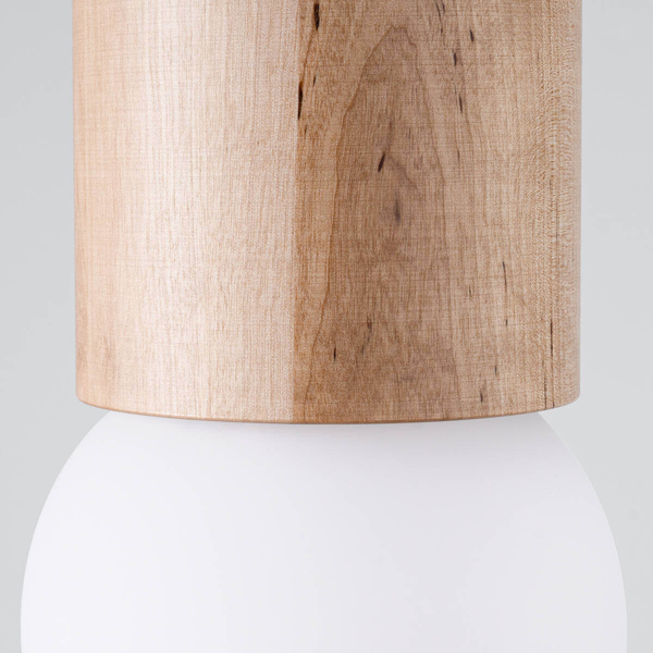 Lampa przysufitowa Boomo SL.1191 kula do salonu drewniana biała