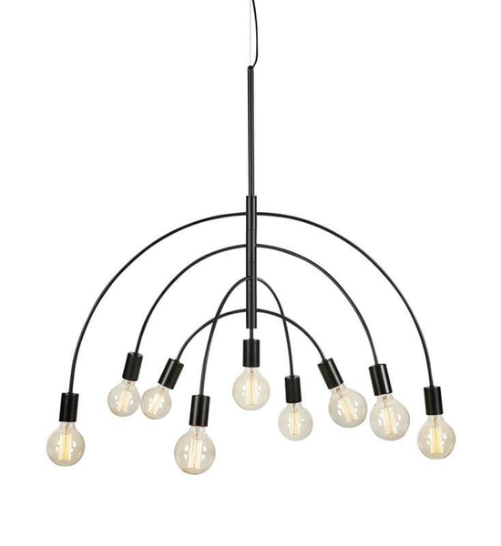 Wisząca lampa pokojowa Lavello metalowe łuki czarne