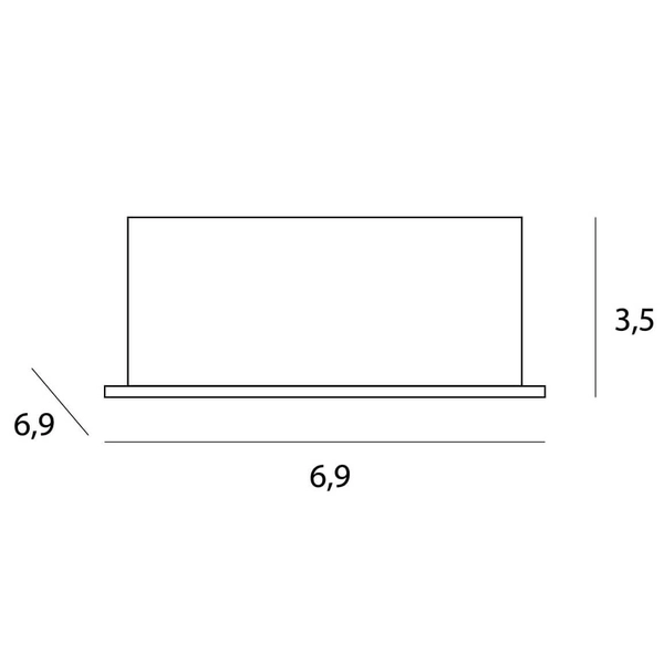 Kwadratowa lampa wpuszczana X-LINE H0137 Maxlight LED 10W 3000K biały czarny
