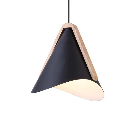 Wisząca lampa salonowa Neva 6650 metalowy zwis nad stół czarny drewno