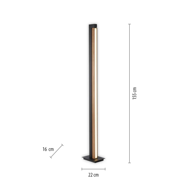 Podłogowa lampa PURE-LINES brązowa antracyt 451-79 1xLED 21W CCT z pilotem