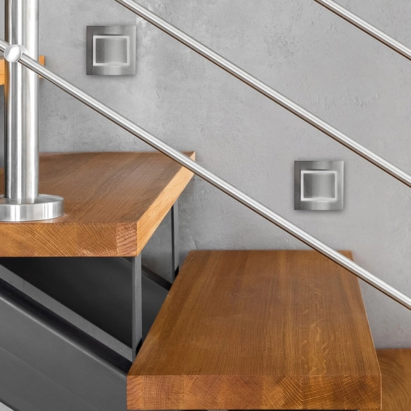 Metalowa lampa przyschodowa Deco EKS4444 LED 0,6W 6500K biały srebrny