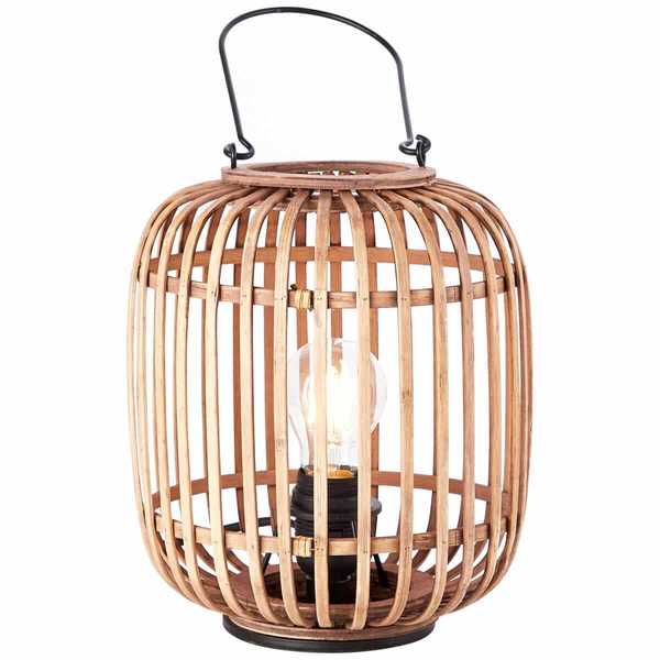 Stojący lampion na stół Woodrow HK18325S28 bambus beżowy czarny